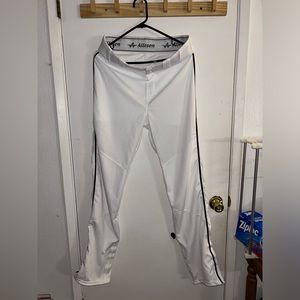 Alleson Athletic Mens Baseball Pants White Open Bottom 605WLB Sz L